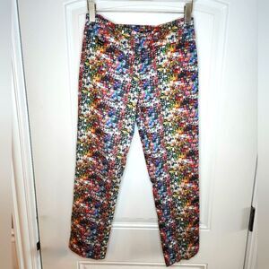 Lisette L Montreal Slimming Artsy Unique Micro Mosaic Floral Crop 8 Multicolor